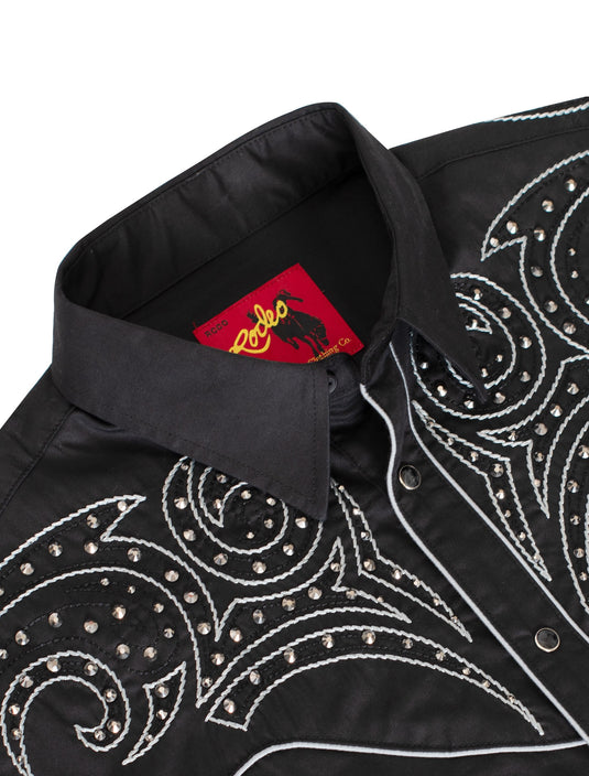 PS500D-1001 - Rodeo Clothing Men's Western Cowboy Embroidery Shirt