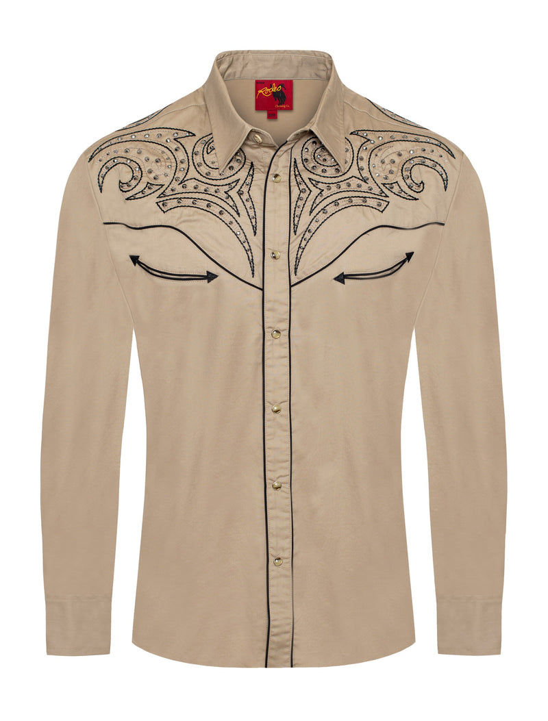 Load image into Gallery viewer, PS500D-1005 - Rodeo Clothing Men's Western Cowboy Embroidery Shirt
