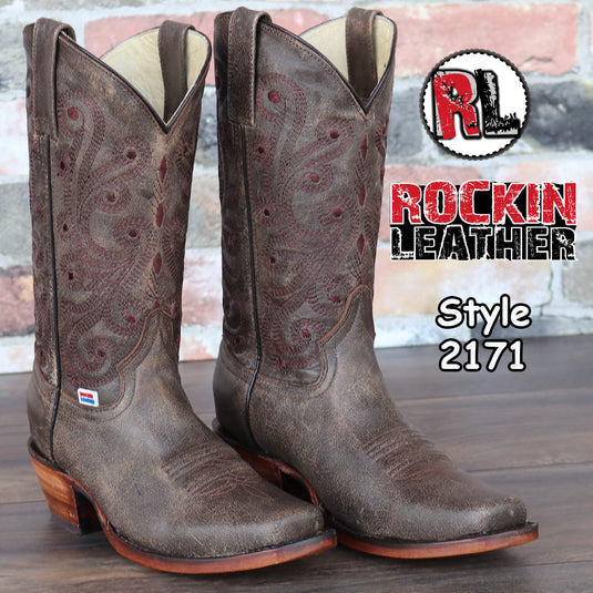 2171 - RockinLeather Women's Bomber Brown Western Boot