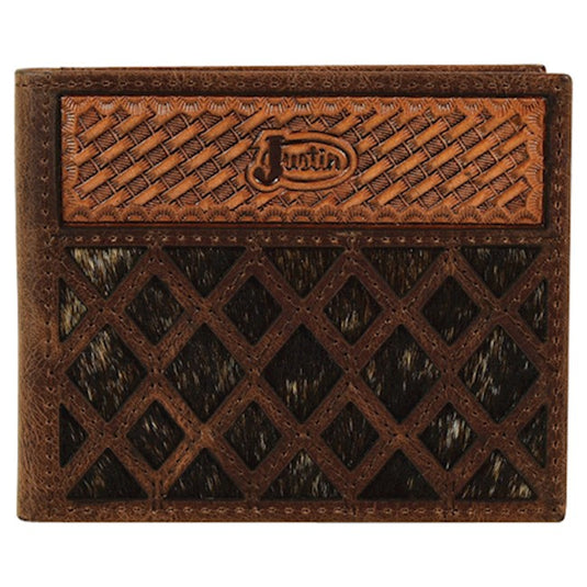 2172768W3 - Justin Back Pocket Bi-Fold Wallet W/Brindle Inlay