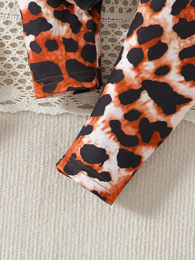 Load image into Gallery viewer, TMCHD47 - Baby &amp; Child Girl&#39;s Leopard Print 2 Piece Set
