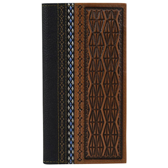 22054767W9 - Justin Rodeo Wallet Diamond Tooling W/Black Trim