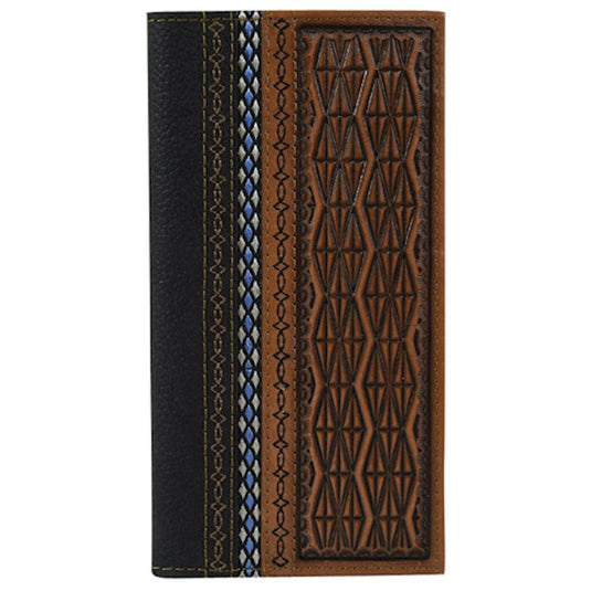 22054767W9 - Justin Rodeo Wallet Diamond Tooling W/Black Trim