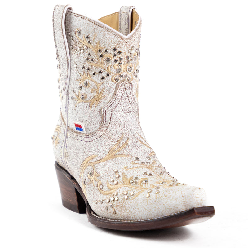 Load image into Gallery viewer, 2210 - RockinLeather Women's Distressed White Cowhide Shortie Western Boot
