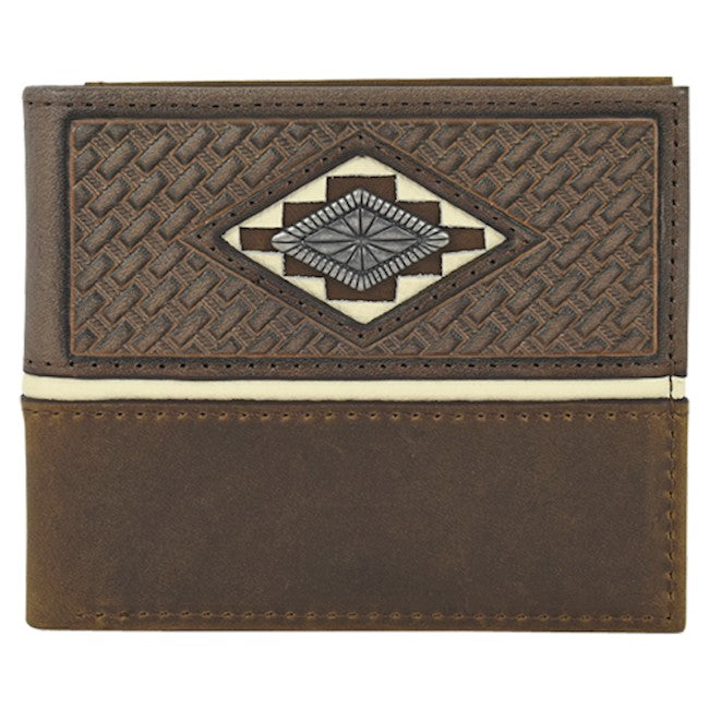 22125842W8 - Justin Bifold Wallet Tooling W/Aztec Concho