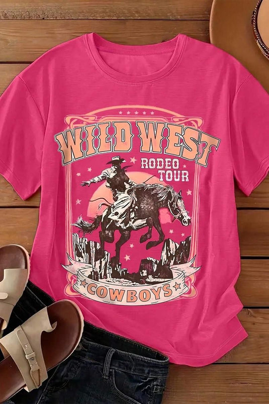 PYSHT1 - Hot Pink Wild West Rodeo Tour T Shirt