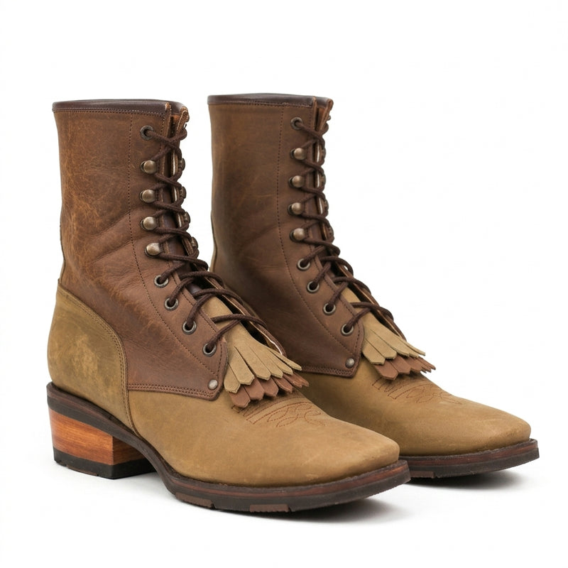 Load image into Gallery viewer, 1197 - RockinLeather Men's Square Toe Lace Up Packer Western Boot
