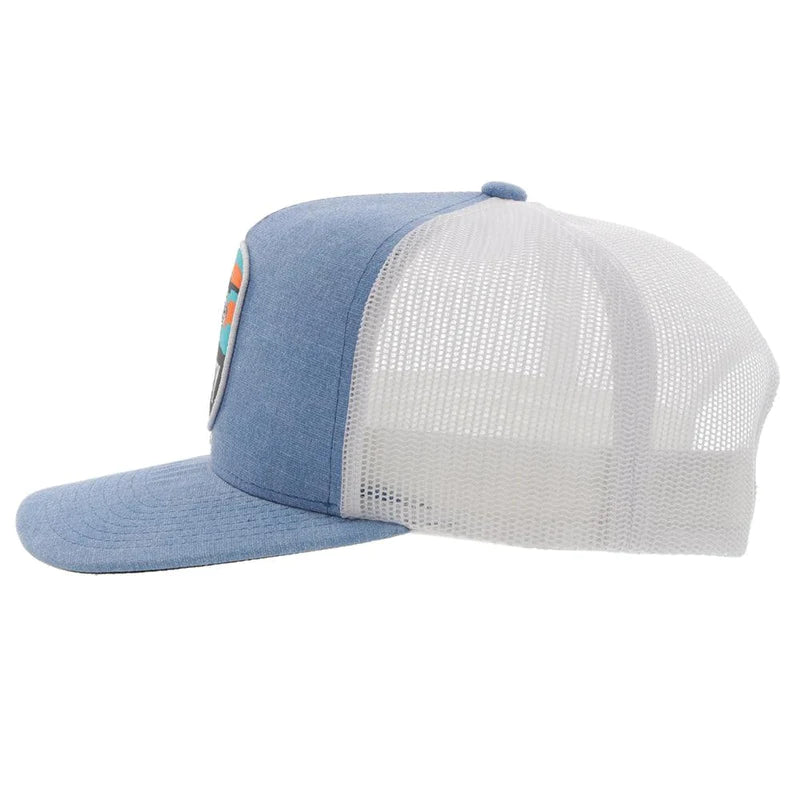 Load image into Gallery viewer, 2244T-BLWH - HOOEY  &quot;CHEYENNE&quot; BLUE/WHITE SNAPBACK HAT
