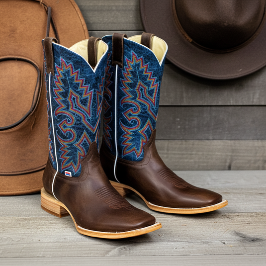 1157 - RockinLeather Men's Chocolate Cowhide Western Boot