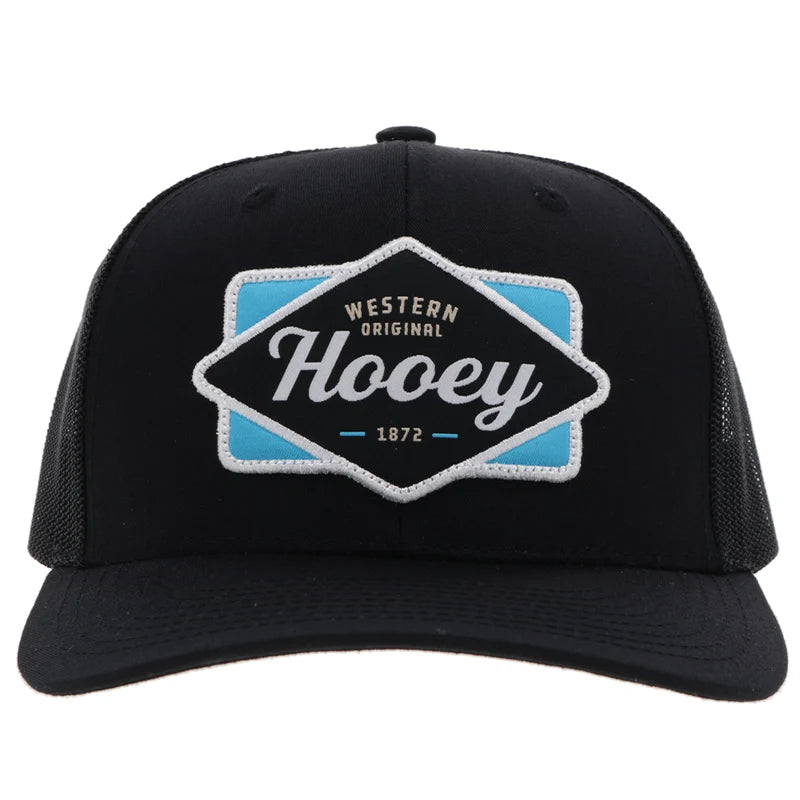 Load image into Gallery viewer, 2322T-BK - Hooey "Diamond" Hat Black w/Light Blue/Black/ White Patch
