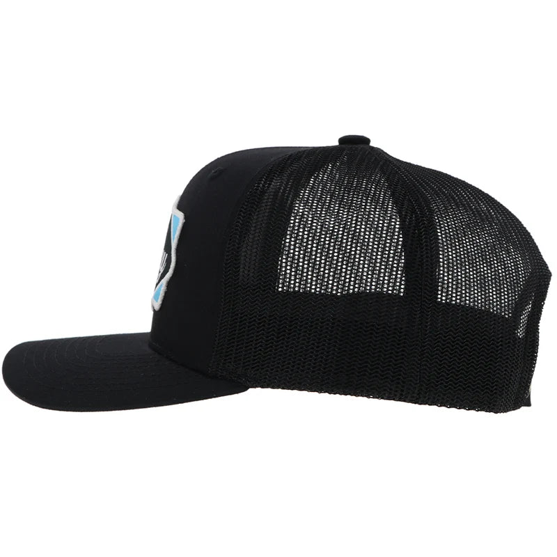 Load image into Gallery viewer, 2322T-BK - Hooey "Diamond" Hat Black w/Light Blue/Black/ White Patch
