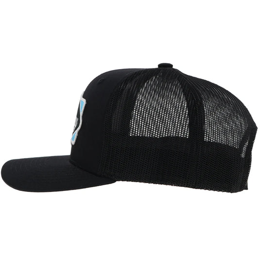 2322T-BK - Hooey "Diamond" Hat Black w/Light Blue/Black/ White Patch