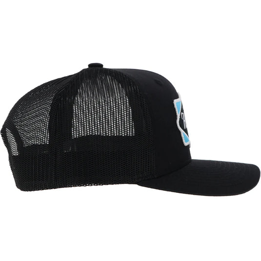 2322T-BK - Hooey "Diamond" Hat Black w/Light Blue/Black/ White Patch