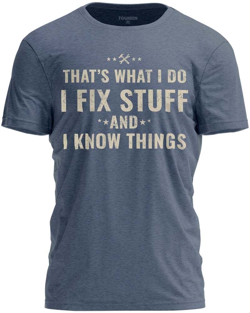 Load image into Gallery viewer, VT2 - Funny Fix Stuff And Know Things T-Shirt
