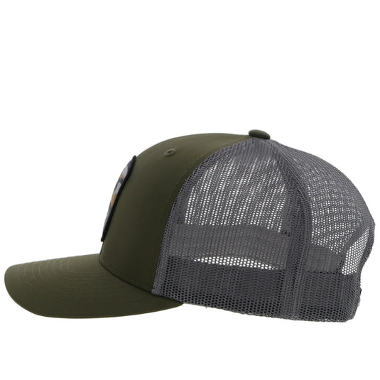 2344T-OLGY - HOOEY  "CHEYENNE" OLIVE/GREY SNAPBACK HAT