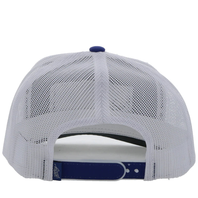 Load image into Gallery viewer, 2353T-BLWH - Hooey "Rodeo" Blue/White Hat W/Serape &amp; Black Patch
