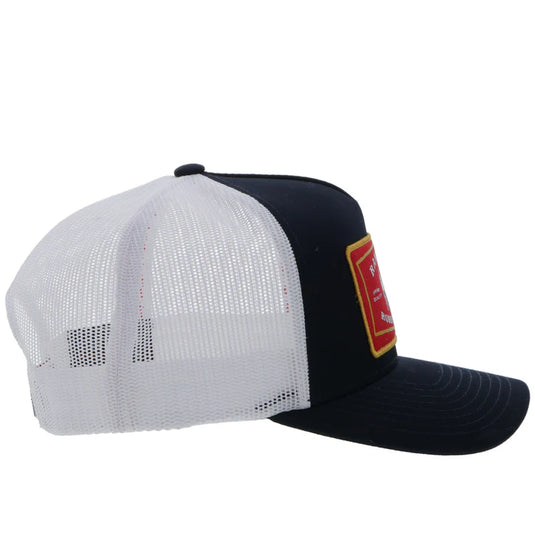 2361T-BKWH - Hooey "Rank Stock" Black/White w/Red & Yellow Hat