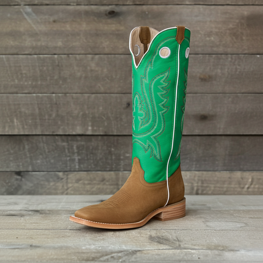 1107 - RockinLeather Men's Buckaroo Green Shaft Western Boot