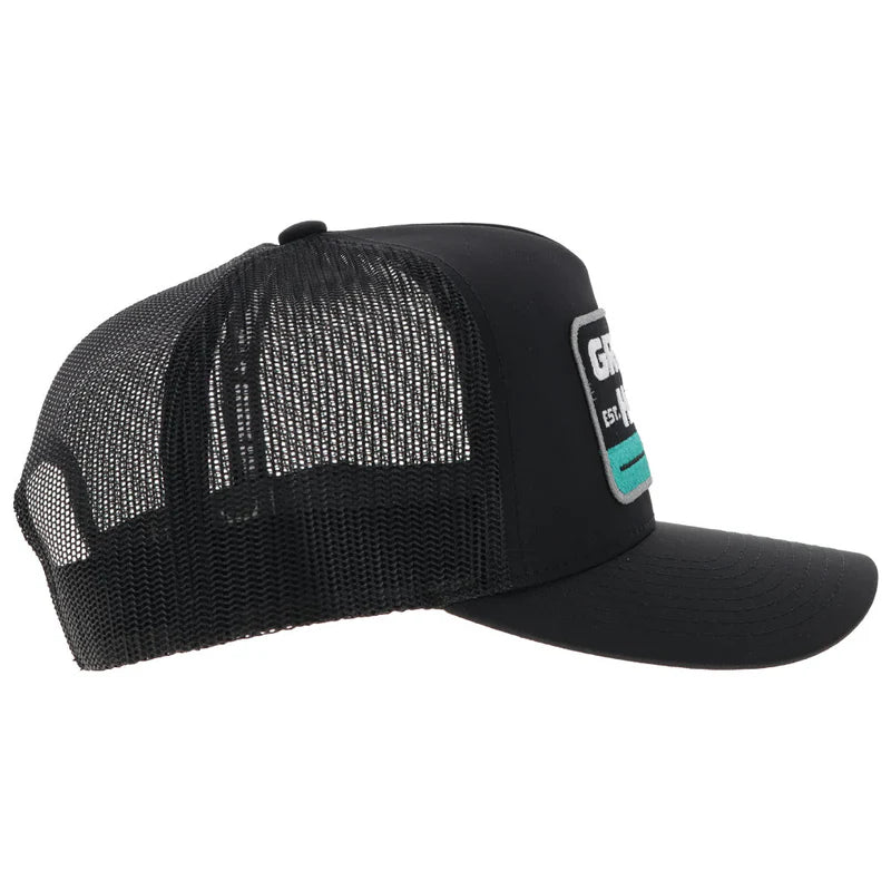 Load image into Gallery viewer, 2385T-BK - Hooey "Gruene Hall" Hat Black w/Turquoise /White Patch
