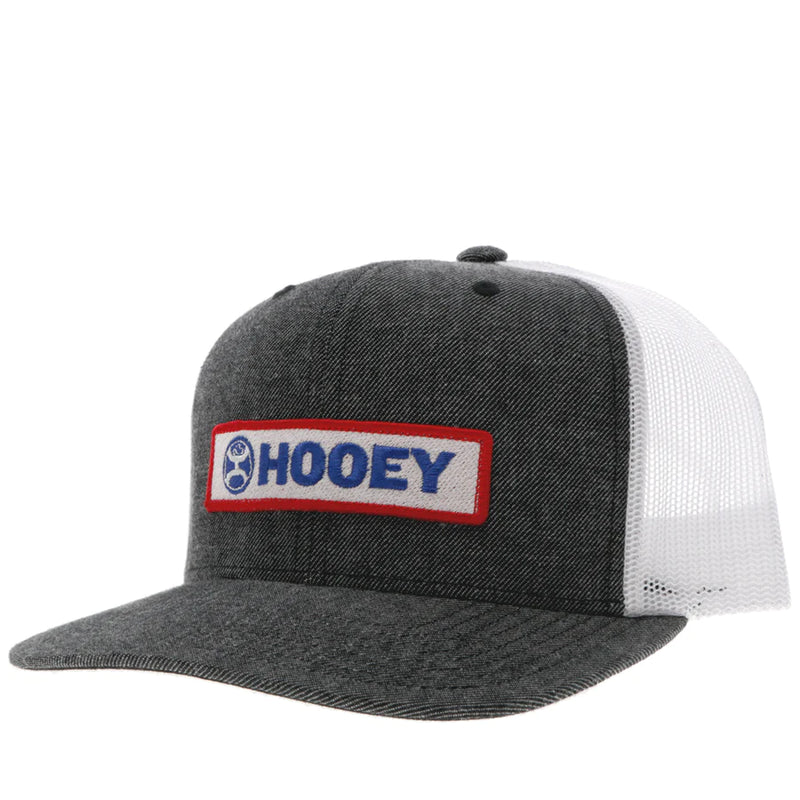 Load image into Gallery viewer, 2413T-CHWH - HOOEY  &quot;LOCK-UP&quot; HAT CHARCOAL/ WHITE W/RED/WHITE &amp; BLUE PATCH
