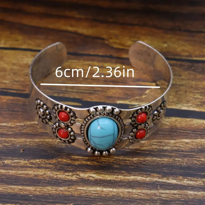 Load image into Gallery viewer, TMBC44 - Multi Colored Stones Open Bracelet
