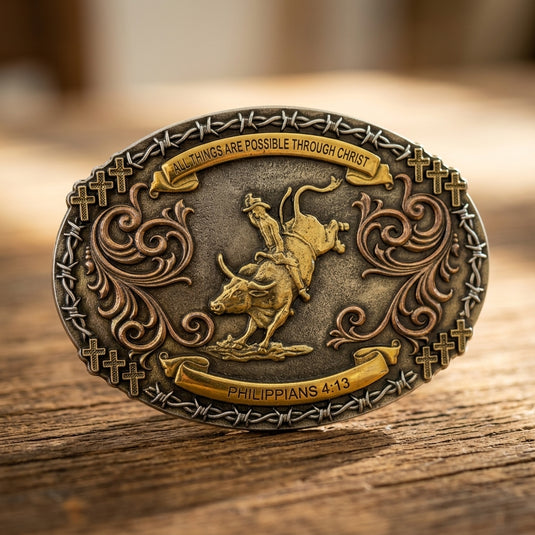 RLB015 - RockinLeather All Things are Possible Belt Buckle