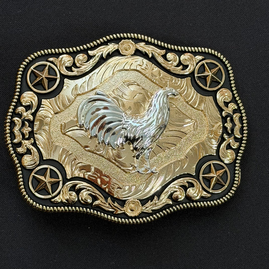 AWW1 - Rooster Rose Gold 4 Star Buckle