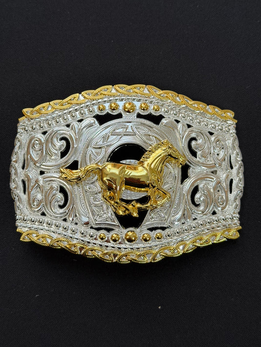 AWW9 - Horse Two Toned Buckle