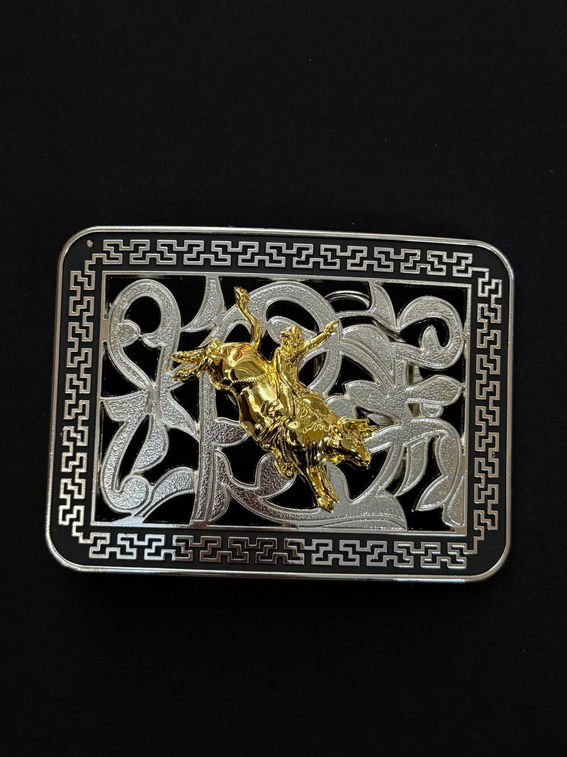 Load image into Gallery viewer, AWW16 - Bullrider Vine Square Buckle
