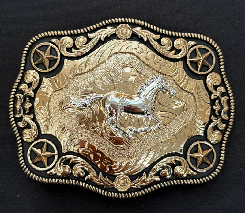 Load image into Gallery viewer, AWW28 - Horse Rose Gold 4 Star Buckle
