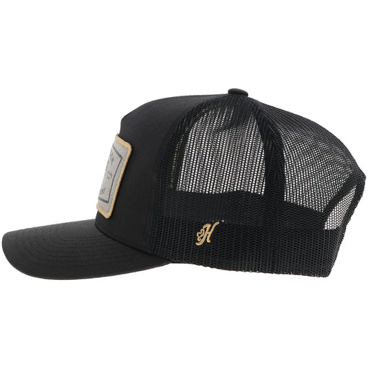 2561T-BK - Hooey "Rank Stock" Hat Black W/Rectangle Patch