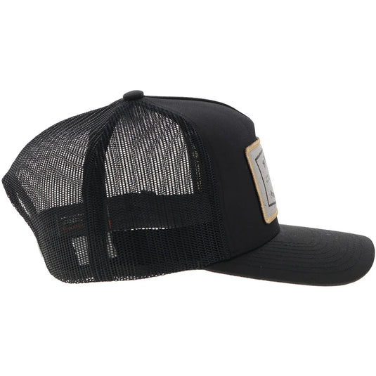2561T-BK - Hooey "Rank Stock" Hat Black W/Rectangle Patch
