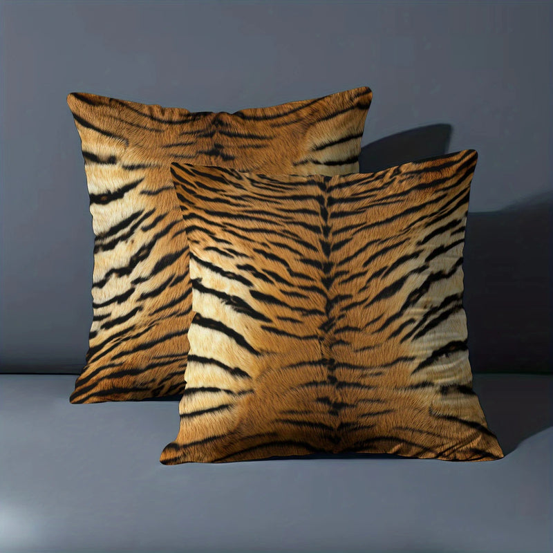 Load image into Gallery viewer, TMPL111 - 2 Piece Set - 18&quot; x 18&quot; Tiger Print Throw Pillows

