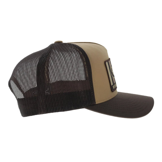 2611T-TNBR - Hooey "Sudan" 5-Panel Trucker Snapback Hat Tan/Brown
