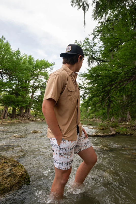 HB2024-WHBK - Hooey "Bigwake" White/Aztec Board Short