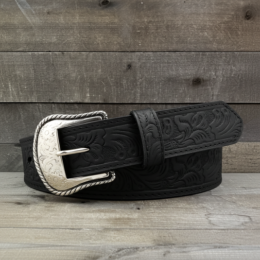 CP1006 - Cowboy Prayer Black Cowhide Leather Belt