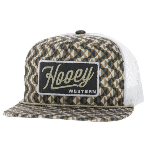 2648T-TNWH - Hooey "Lakota" 6-Panel Trucker Snapback Hat Tan/White