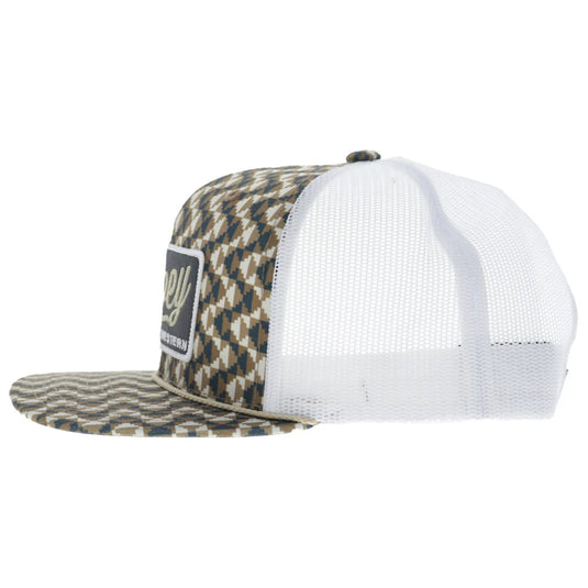 2648T-TNWH - Hooey "Lakota" 6-Panel Trucker Snapback Hat Tan/White