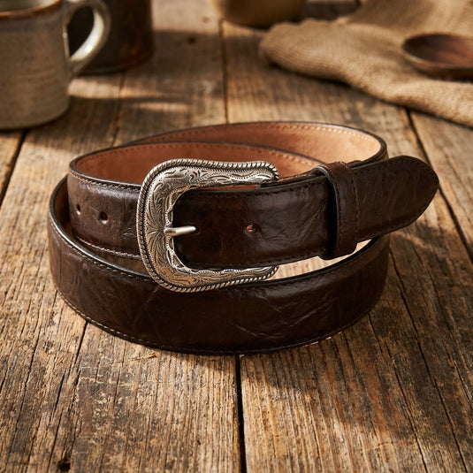 B32 - RockinLeather Chocolate Cowhide Leather Belt