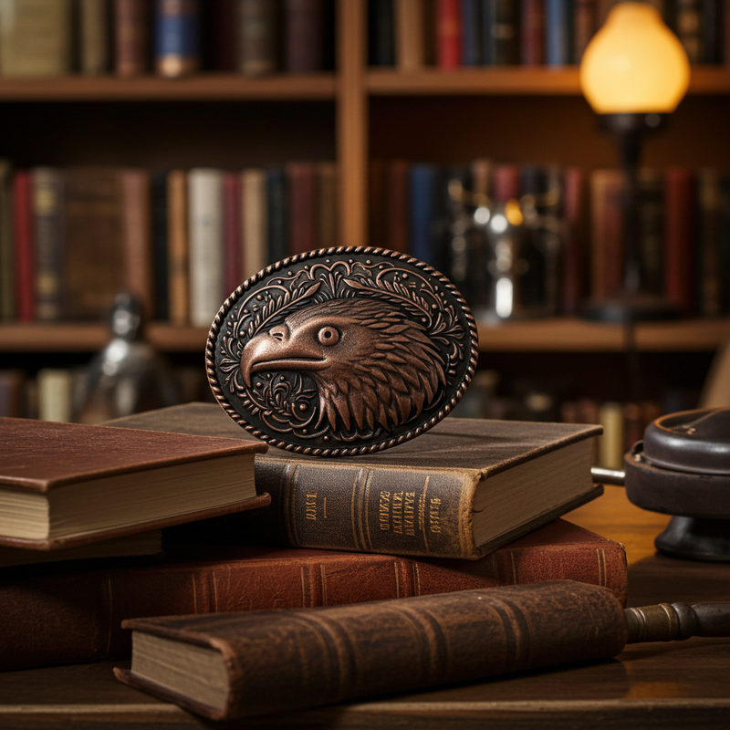 Load image into Gallery viewer, RLB507 - RockinLeather Pewter Eagle Head Belt Buckle
