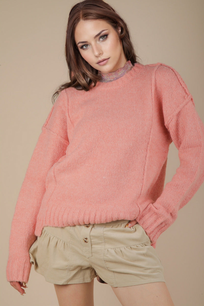 Load image into Gallery viewer, Very 8 -  Ladies Fuzzy Feeling Oversized Knit Pullover Sweater Top
