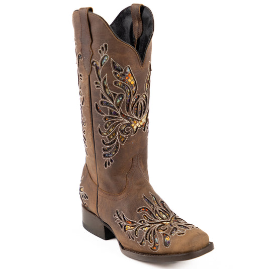 2819 - RockinLeather Women's Gaucho Orix Laser Cut Western Boot