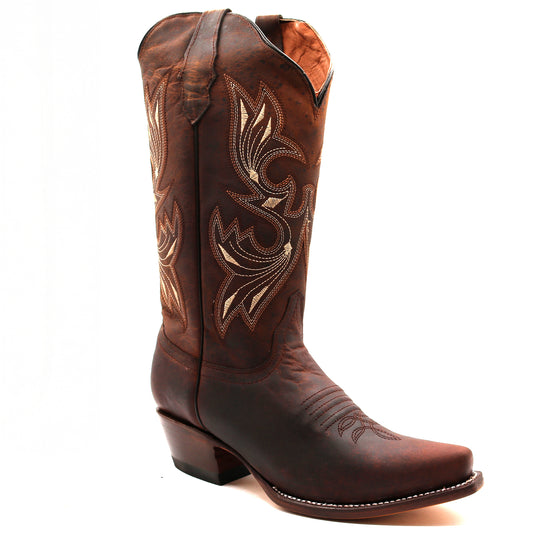 2820 - RockinLeather Women's Mad Dog Cowhide Snip Toe Western Boot