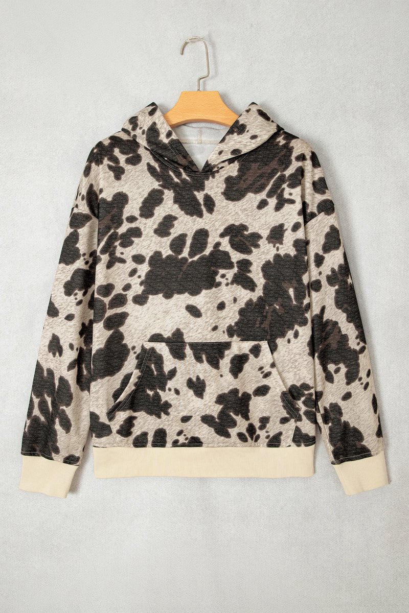 Load image into Gallery viewer, DLLS1058 - Ladies Multicolour Western Print Long Sleeve Pocket Regular Fit Hoodie
