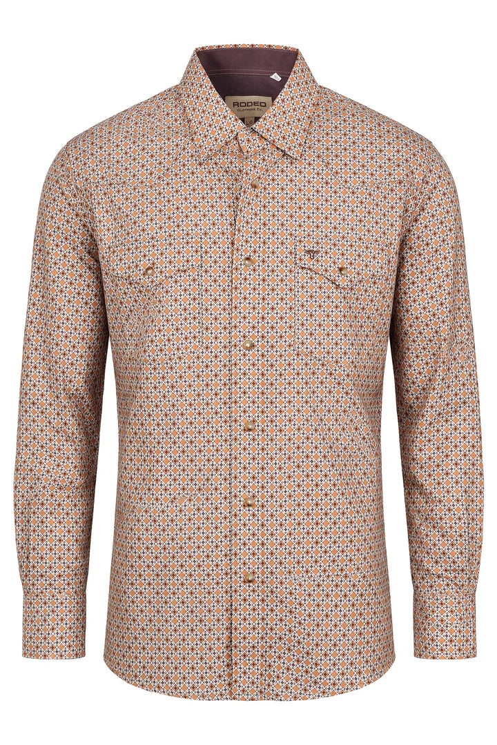 Load image into Gallery viewer, MPS110L-1160 - Rodeo Clothing Men's Western Pearl Snap Aztec Print Shirt
