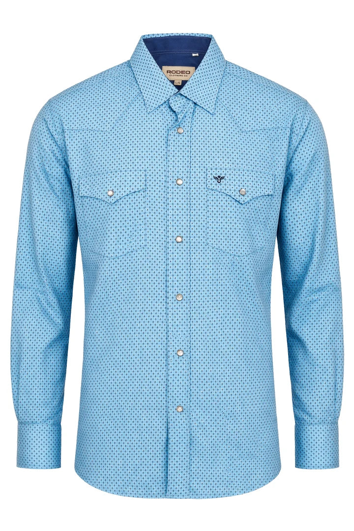 Load image into Gallery viewer, MPS110L-1163 - Rodeo Clothing Men's Western Pearl Snap Aztec Print Shirt
