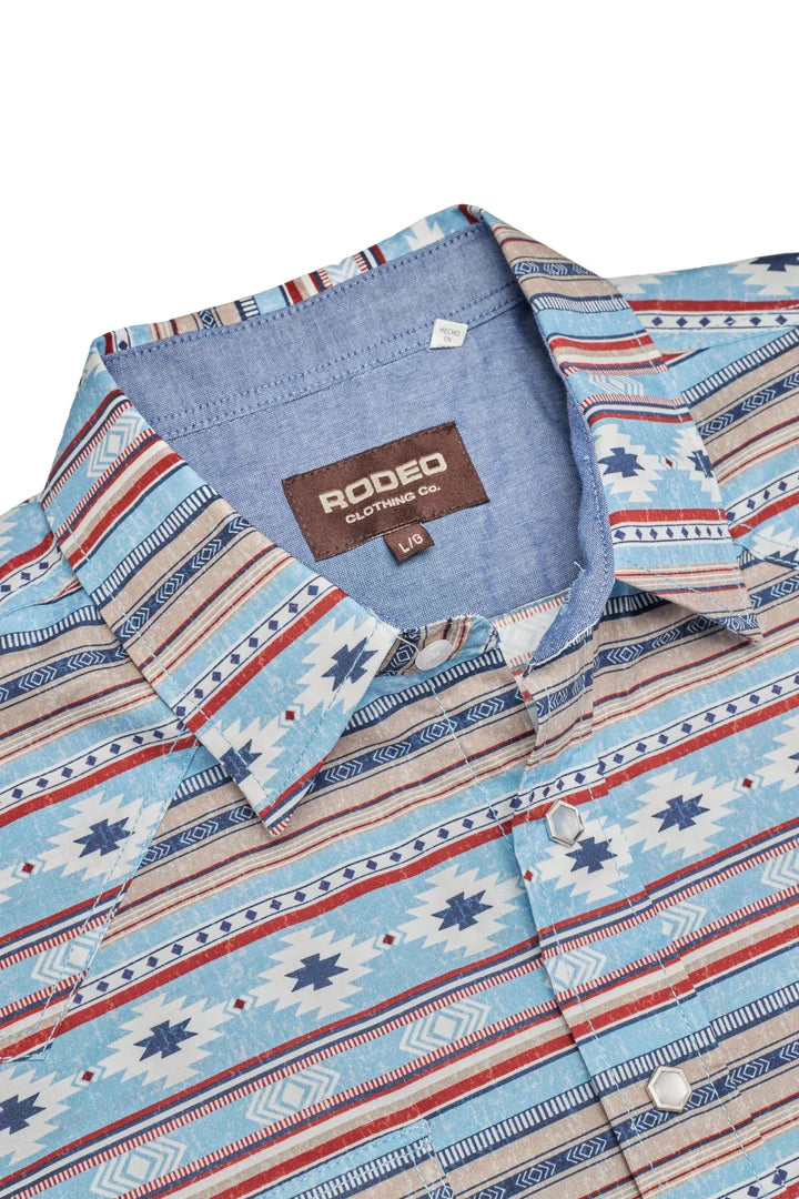 Load image into Gallery viewer, PS100L-1118 - Rodeo Clothing Men's Western Pearl Snap Print Shirt
