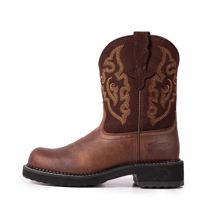 Load image into Gallery viewer, PLT303609 - Palitutu Women's Brown Full Grain Leather Embroidered Cowgirl Boots
