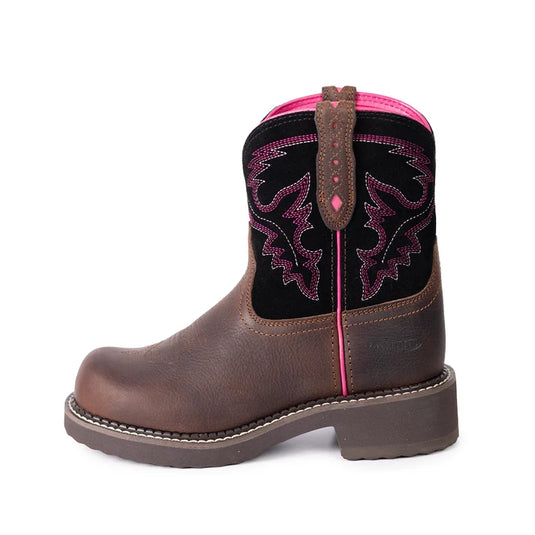PLT303605 - Palitutu Women's Full Grain Leather Embroidered Round Toe Western Boots