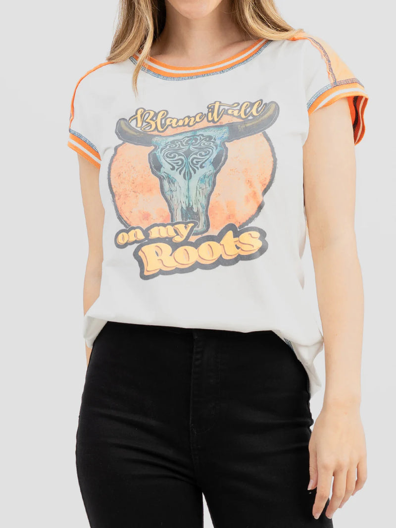 Load image into Gallery viewer, DL-T064WT - Delila Women&#39;s Mineral Wash “Cow Skull” Graphic Sleeveless Tee
